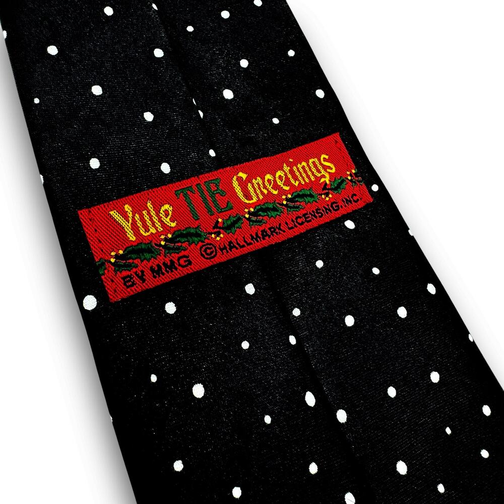 Vintage Christmas Tie Santa Reindeer Snow Hallmark Yule Holiday - Picture 6 of 10